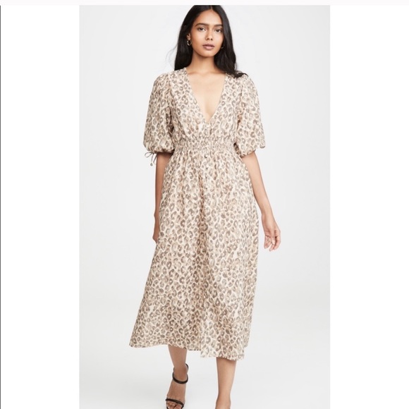 OPT Kotys Linen Dress Beige S